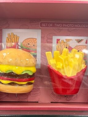 Burger & Fries Photo Holder Set - Pink Packaging